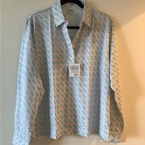 Long Sleeve Print Polo